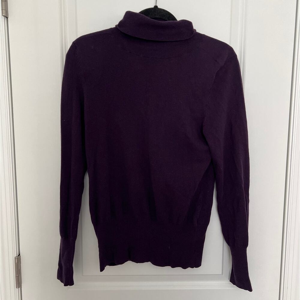 Banana Republic Silk Blend Long Sleeve Turtleneck Sweater Violet Women's Size M